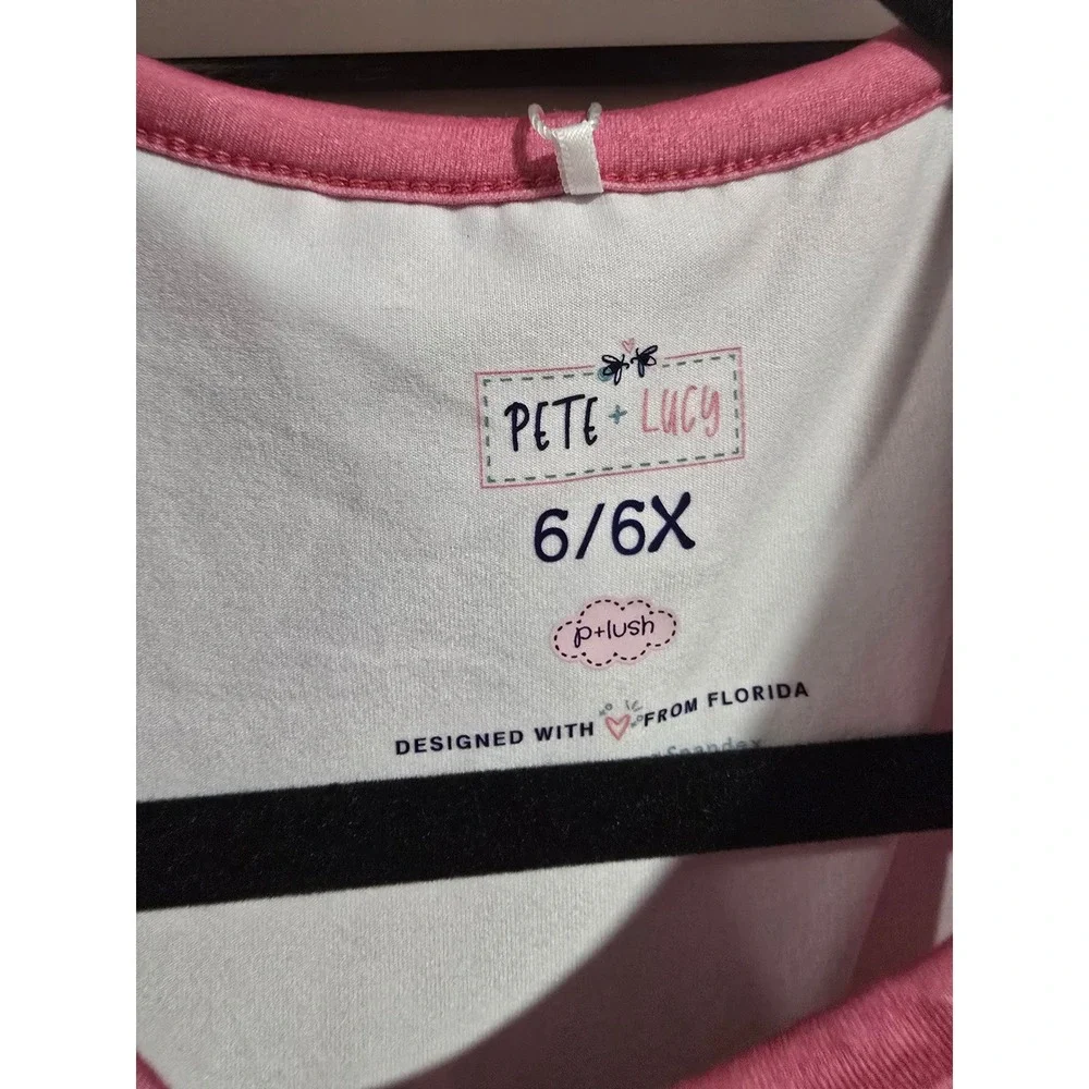 Pete + Lucy Girls Pink Floral Ruffle Short Sleeve Dress Boutique Size 6/6X NWT